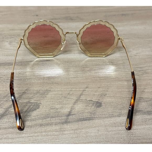 Chloé Gold Brown Geometric Round Sunglasses CH0047S main image 11
